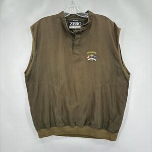 Zero‎ Restriction Vest Mens XL Brown Microsuede Golf Pullover Ryder Cup Valhalla